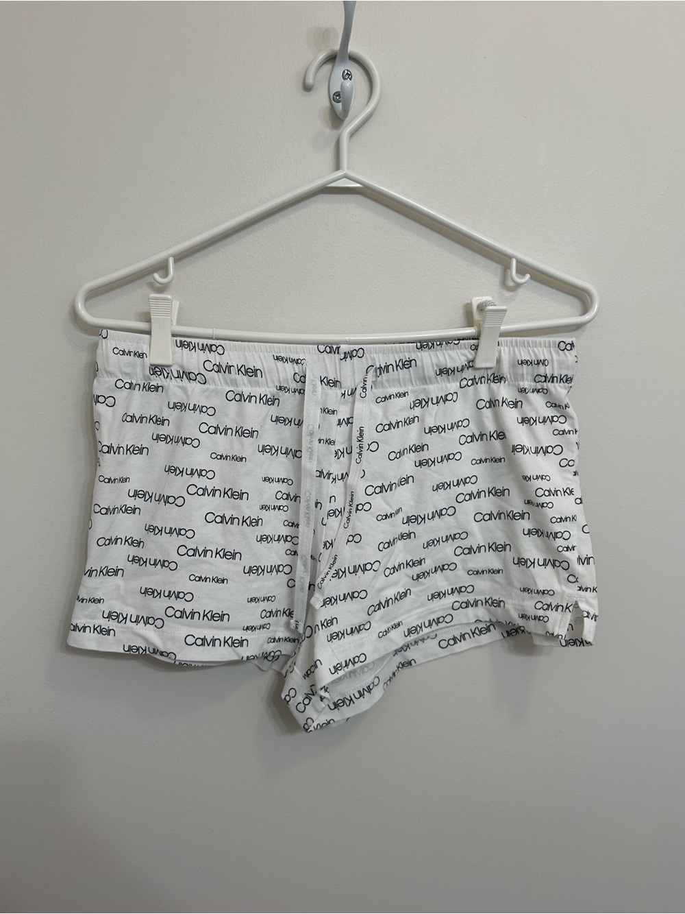 Calvin Klein White Logo-Print Women’s Lounge Shorts